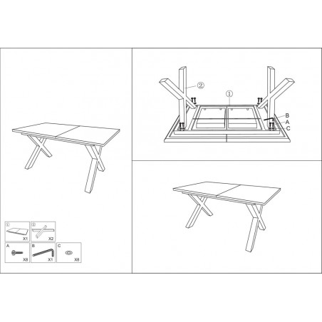 Stół rozkładany loft Xaviero 160-240x90cm ąb aristan / czarny mat Signal