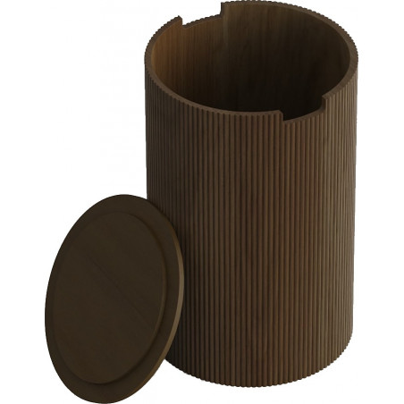 Stolik boczny ryflowany ze schowkiem Juno 40cm orzech OL Home