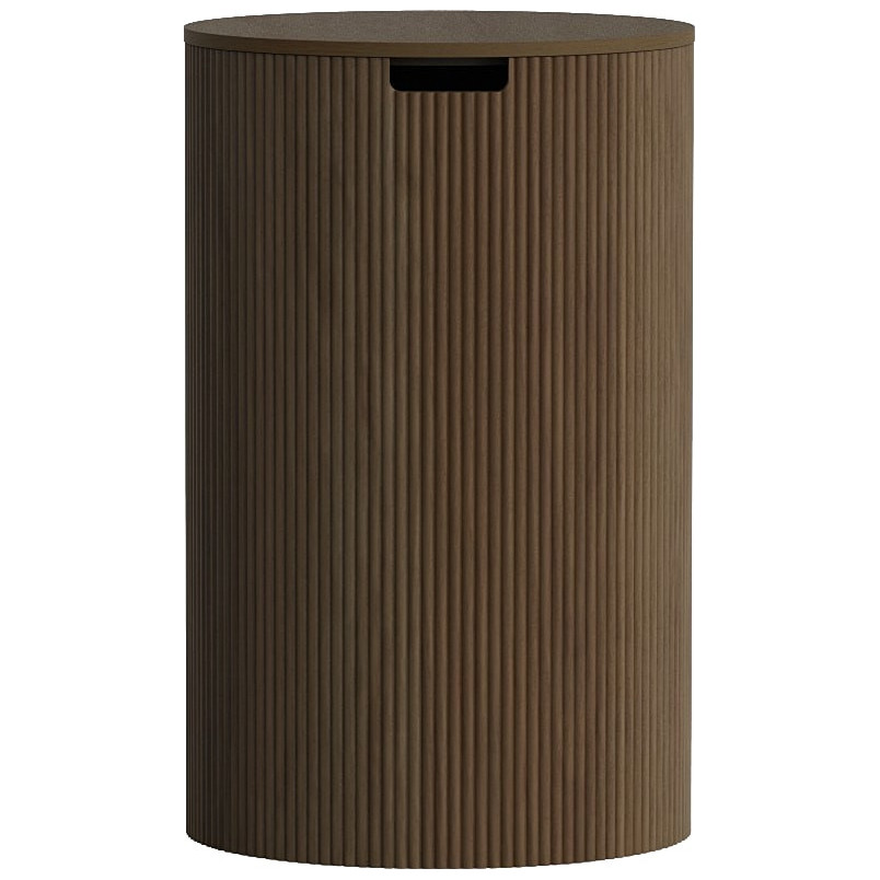 Stolik boczny ryflowany ze schowkiem Juno 40cm orzech OL Home