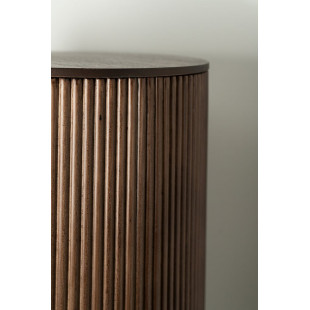 Stolik boczny ryflowany ze schowkiem Juno 40cm orzech OL Home