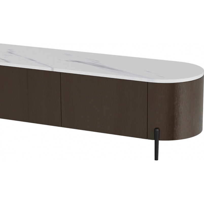 Szafka rtv na nóżkach z szufladami Nona 204x44cm marrone / bianco OL Home