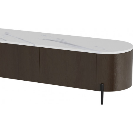 Szafka rtv na nóżkach z szufladami Nona 204x44cm marrone / bianco OL Home