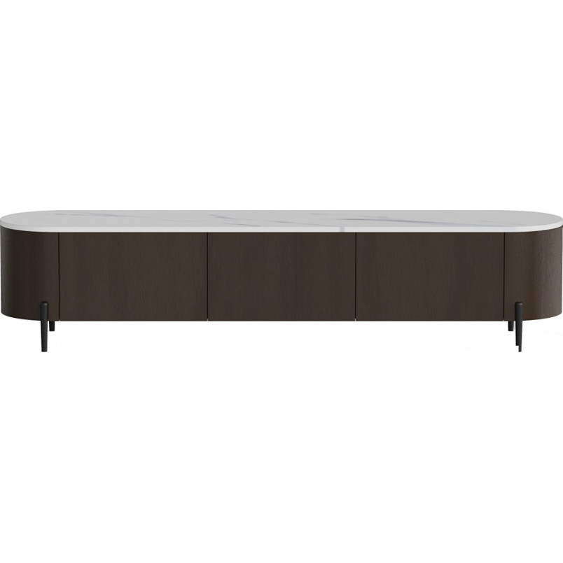 Szafka rtv na nóżkach z szufladami Nona 204x44cm marrone / bianco OL Home