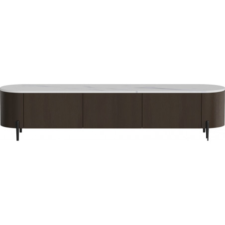 Szafka rtv na nóżkach z szufladami Nona 204x44cm marrone / bianco OL Home