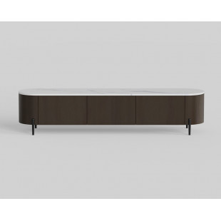 Szafka rtv na nóżkach z szufladami Nona 204x44cm marrone / bianco OL Home