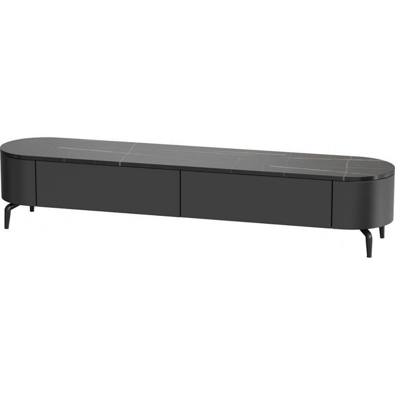 Szafka rtv owalna na nóżkach Lua 200x40cm Lua nero OL Home