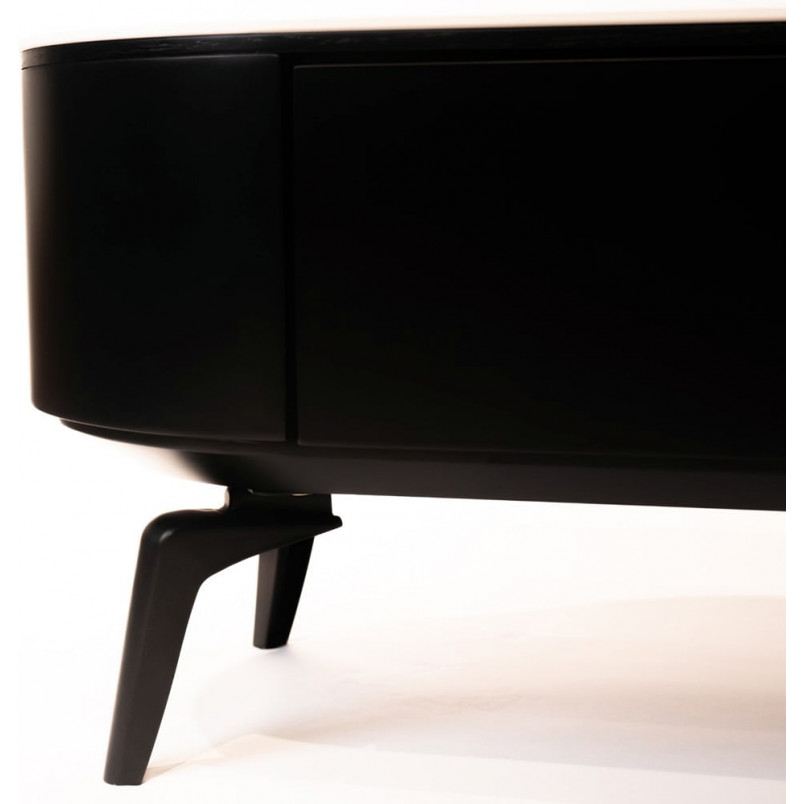 Szafka rtv owalna na nóżkach Lua 200x40cm Lua nero OL Home