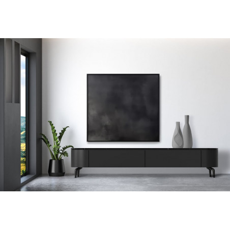Szafka rtv owalna na nóżkach Lua 200x40cm Lua nero OL Home