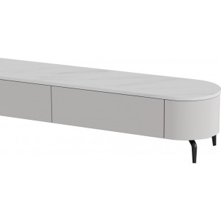 Szafka rtv owalna na nóżkach Lua 200x40cm kaszmir / bianco OL Home