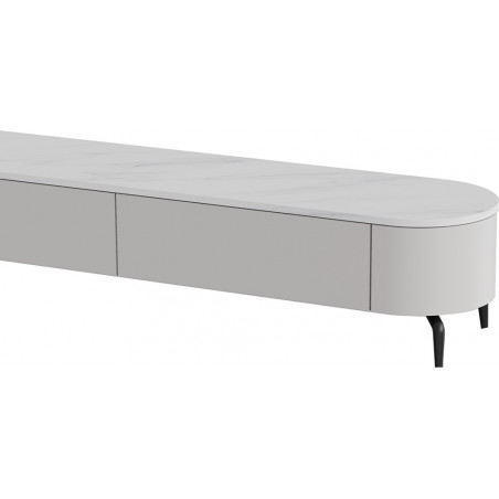 Szafka rtv owalna na nóżkach Lua 200x40cm kaszmir / bianco OL Home