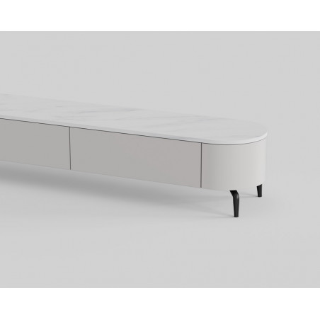 Szafka rtv owalna na nóżkach Lua 200x40cm kaszmir / bianco OL Home