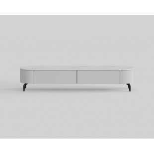 Szafka rtv owalna na nóżkach Lua 200x40cm kaszmir / bianco OL Home
