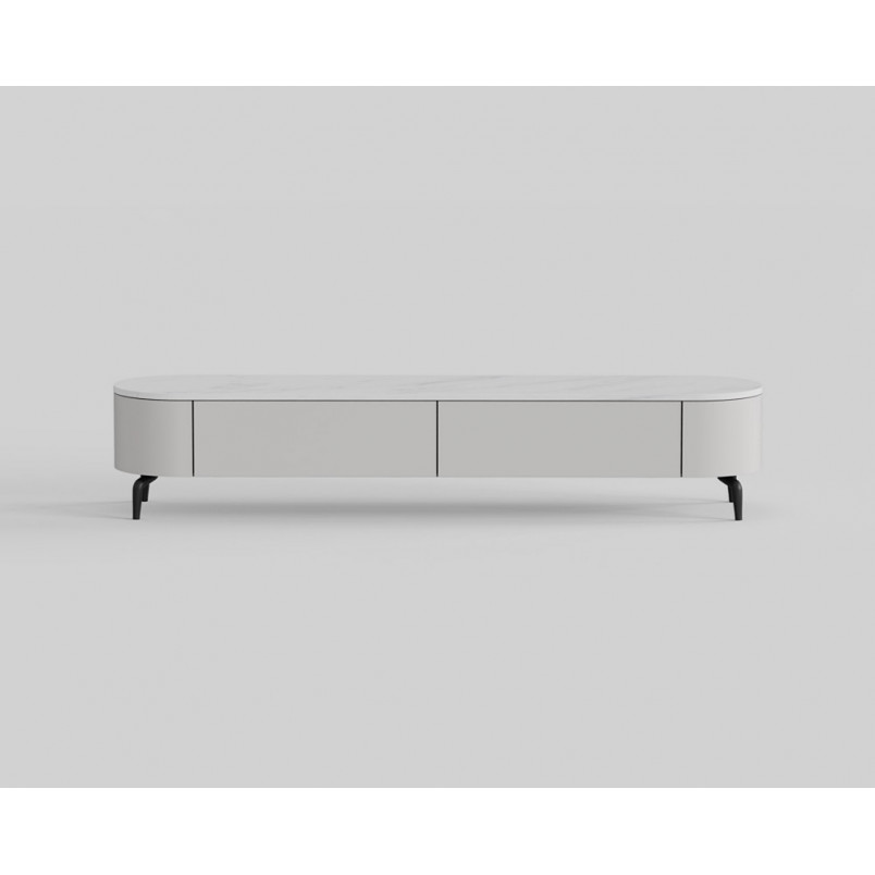 Szafka rtv owalna na nóżkach Lua 200x40cm kaszmir / bianco OL Home