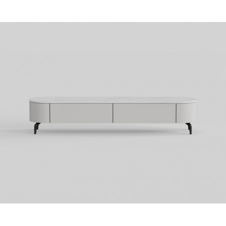 Szafka rtv owalna na nóżkach Lua 200x40cm kaszmir / bianco OL Home