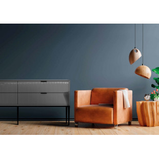 Komoda na nóżkach z ryflowanymi szufladami Izyda 180x40cm grafitowa OL Home