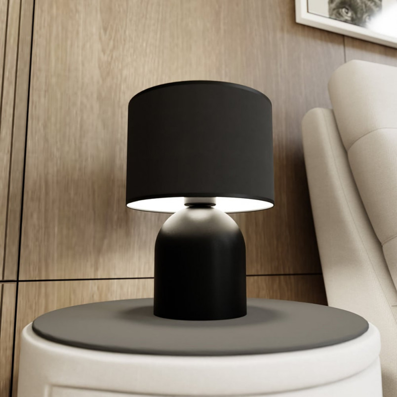 Lampa na stolik nocny Aspen czarny / biały Emibig