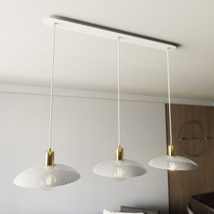 Lampa wisząca ażurowa Spirit III 90cm biały / złoty Emibig