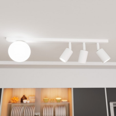 Reflektor sufitowy potrójny ze szklaną kulą Baster 70cm biały Emibig