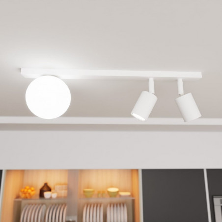 Reflektor sufitowy podwójny ze szklaną kulą Baster 60cm biały Emibig
