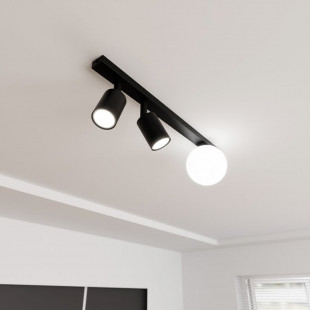 Reflektor sufitowy podwójny ze szklaną kulą Baster 60cm biały / czarny Emibig