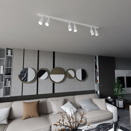 Reflektor sufitowy 6 punktowy Flash 116cm biały Emibig
