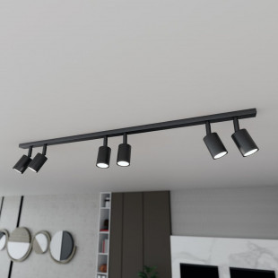 Reflektor sufitowy 6 punktowy Flash 116cm czarny Emibig