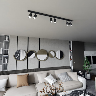 Reflektor sufitowy 6 punktowy Flash 116cm czarny Emibig