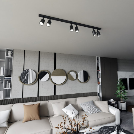 Reflektor sufitowy 6 punktowy Flash 116cm czarny Emibig