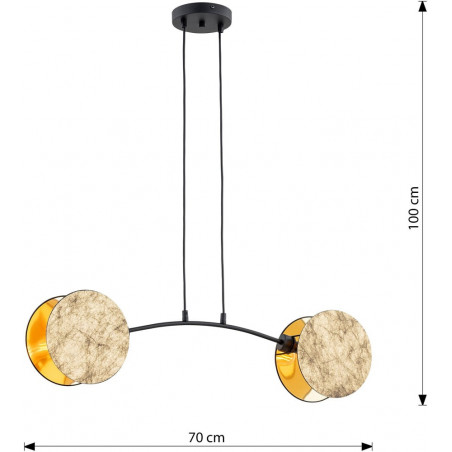 Lampa wisząca 2 punktowa z abażurami Motif 82 złota Emibig