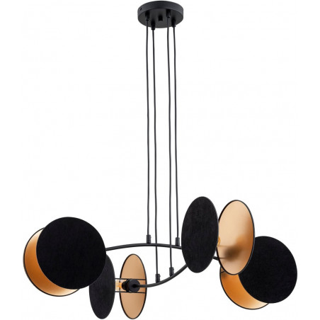 Lampa wisząca 4 punktowa z abażurami Motif 82 czarny / złoty Emibig