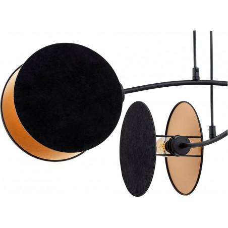 Lampa wisząca 4 punktowa z abażurami Motif 82 czarny / złoty Emibig