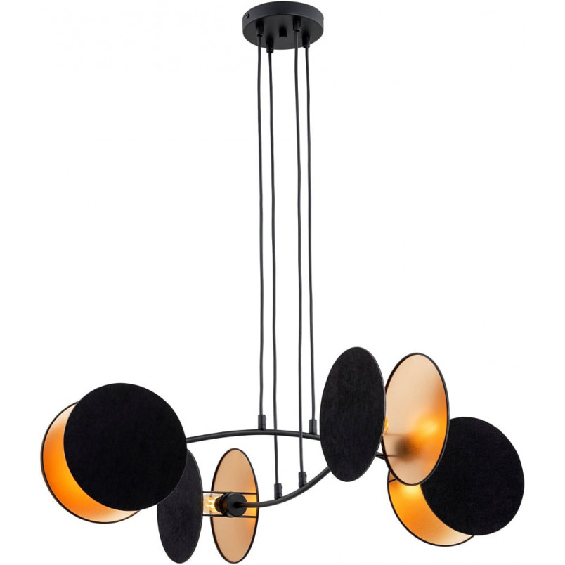 Lampa wisząca 4 punktowa z abażurami Motif 82 czarny / złoty Emibig