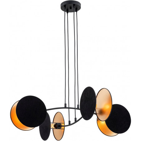 Lampa wisząca 4 punktowa z abażurami Motif 82 czarny / złoty Emibig