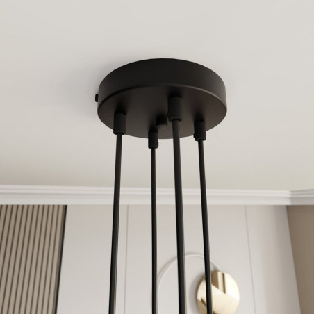 Lampa wisząca 4 punktowa z abażurami Motif 82 czarny / złoty Emibig