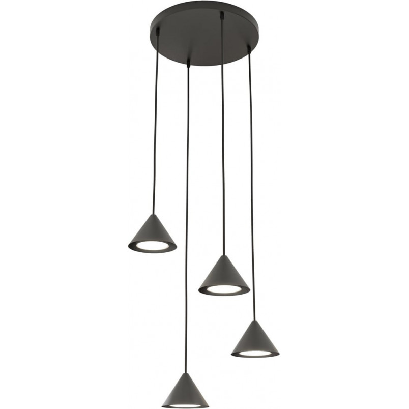 Lampa wisząca 4 stożki Elit 30cm czarna Emibig