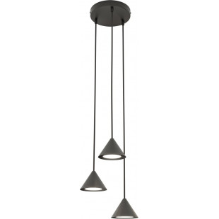 Lampa wisząca 3 stożki Elit 20cm czarna Emibig