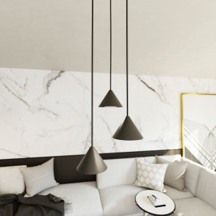 Lampa wisząca 3 stożki Elit 20cm czarna Emibig