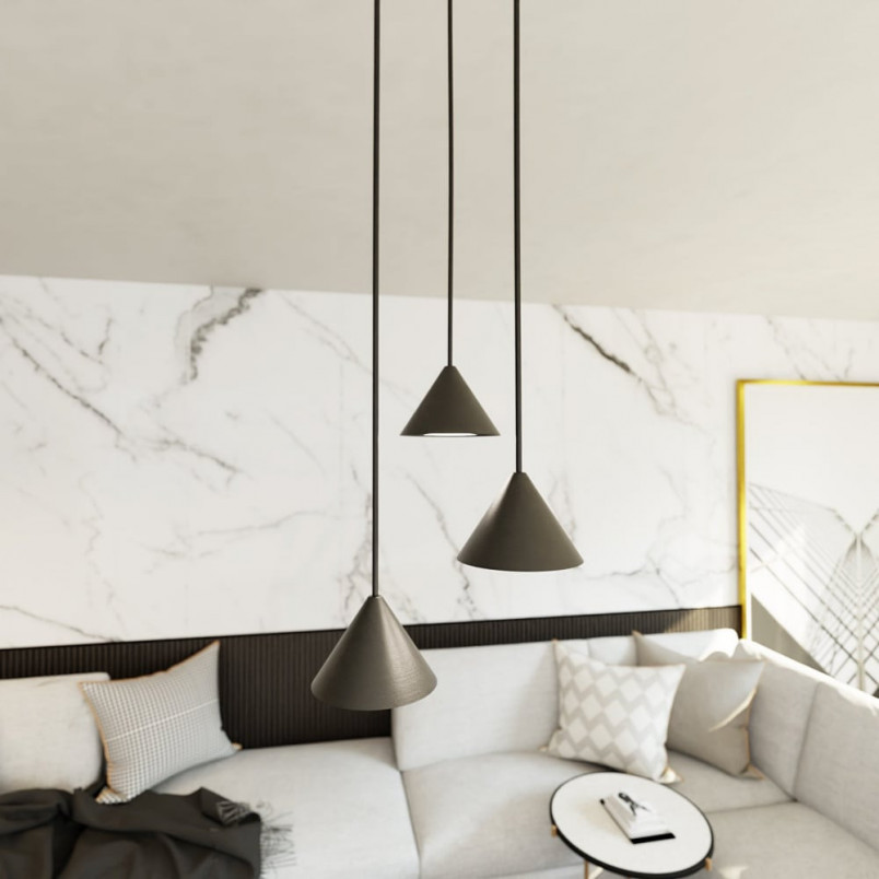 Lampa wisząca 3 stożki Elit 20cm czarna Emibig