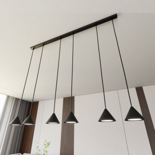 Lampa wisząca 6 punktowa na listwie Elit 116cm czarna Emibig