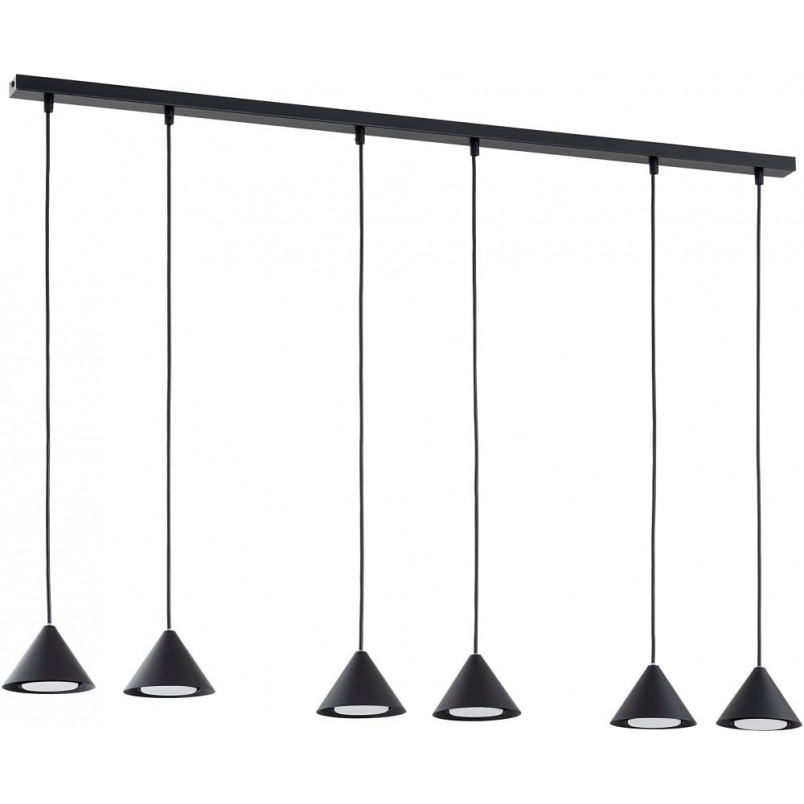 Lampa wisząca 6 punktowa na listwie Elit 116cm czarna Emibig