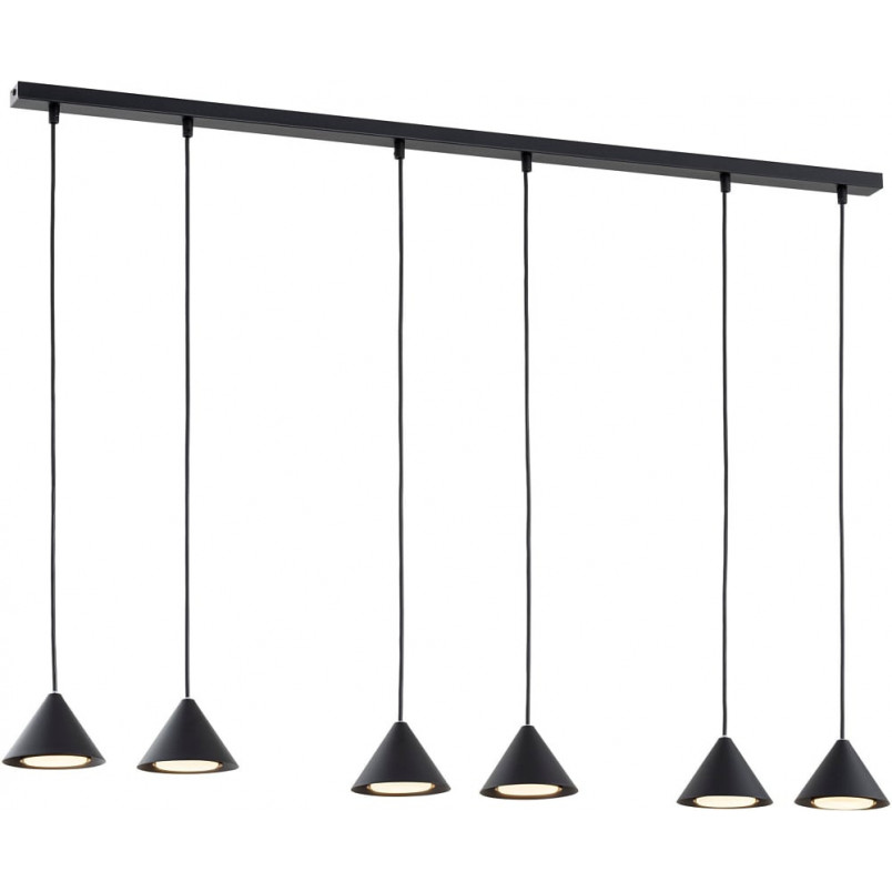 Lampa wisząca 6 punktowa na listwie Elit 116cm czarna Emibig