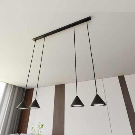 Lampa wisząca 4 punktowa na listwie Elit 90cm czarna Emibig