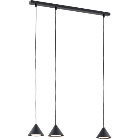 Lampa wisząca potrójna na listwie Elit 70cm czarna Emibig