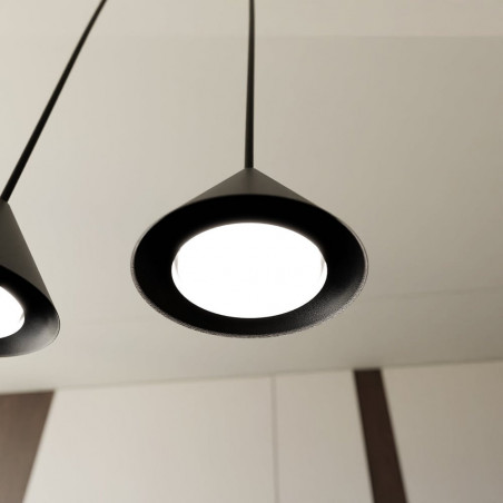 Lampa wisząca potrójna na listwie Elit 70cm czarna Emibig