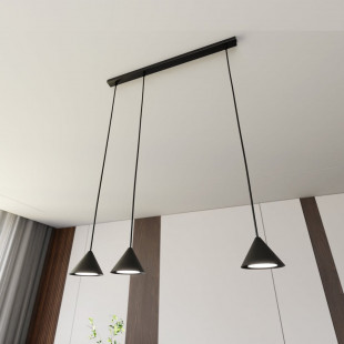 Lampa wisząca potrójna na listwie Elit 70cm czarna Emibig