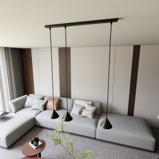 Lampa wisząca potrójna na listwie Elit 70cm czarna Emibig