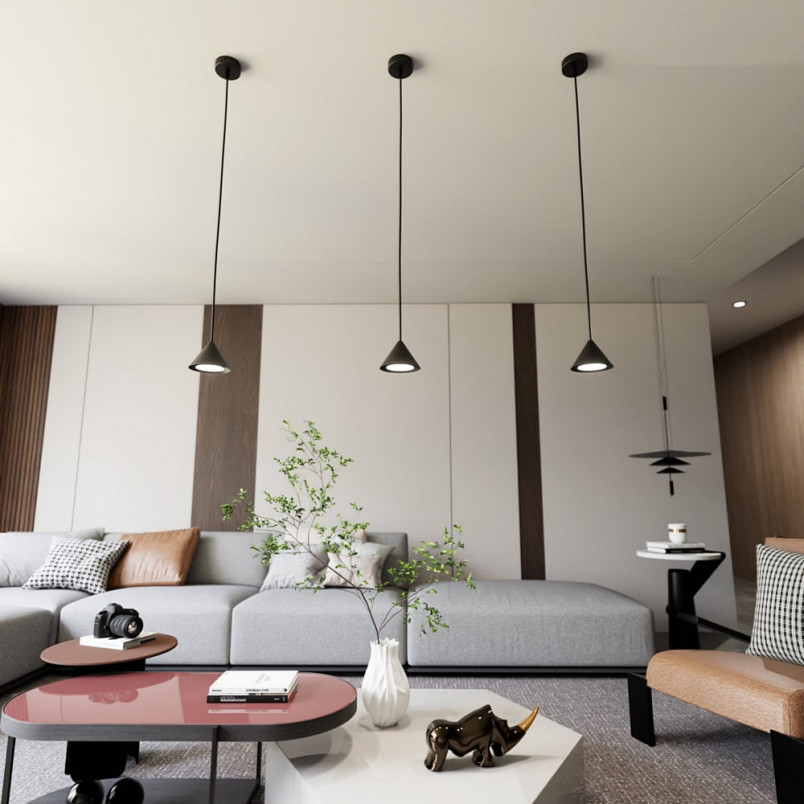 Lampa wisząca stożek Elit 12cm czarna Emibig