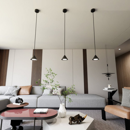 Lampa wisząca stożek Elit 12cm czarna Emibig
