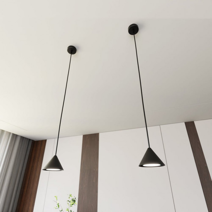 Lampa wisząca stożek Elit 12cm czarna Emibig