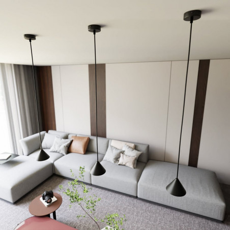 Lampa wisząca stożek Elit 12cm czarna Emibig